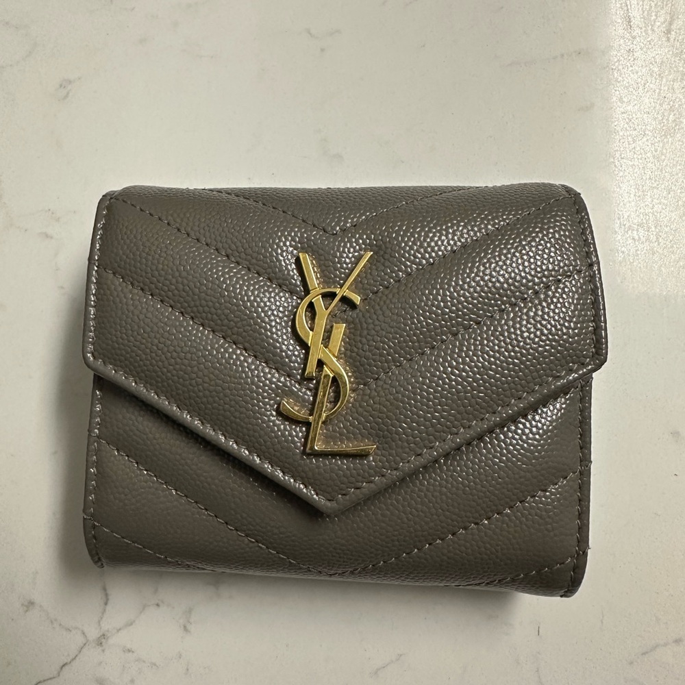 Yves Saint Laurent Gray Leather Wallet